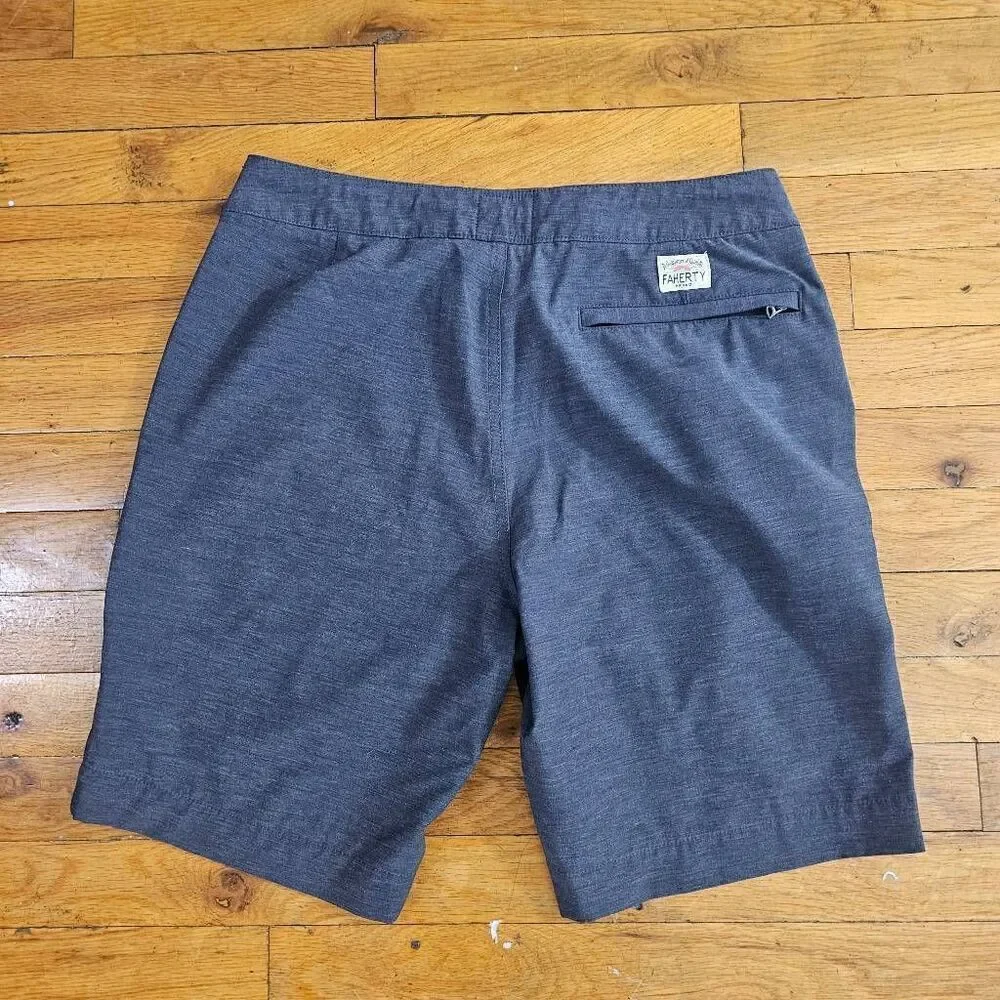 Faherty Mens Charcoal Gray All Day Shorts Size 30 9 Inch Inseam Stretch